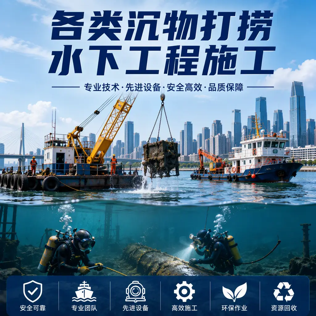桂东各类沉物打捞,水下工程施工